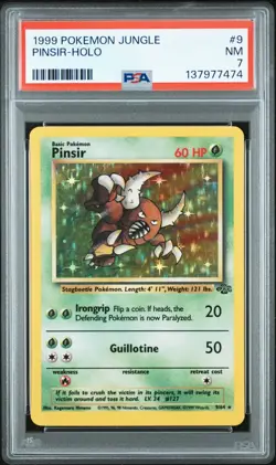 1999 POKEMON JUNGLE #9 PINSIR-HOLO PSA 7 - Image 1