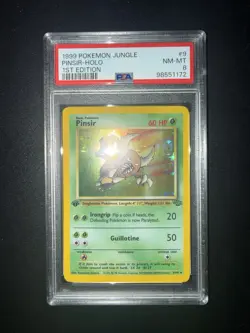 1999 Pokemon Jungle Pinsir #9 Holo 1st Edition PSA 8 - Image 1