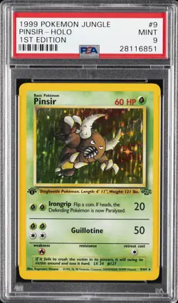 1999 POKEMON JUNGLE 1ST ED #9 PINSIR-HOLO PSA 9 - Image 1