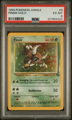 1999 POKEMON JUNGLE #9 PINSIR-HOLO PSA 6 - Image 1