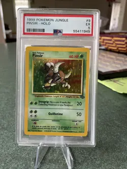 1999 Pokemon TCG Jungle Pinsir 9/64 Holo Rare PSA 5 - Image 1
