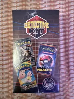 Pokemon Detective Kit Mystery Box Pikachu Plush 2 Booster Packs new b01/bag4 - Image 2