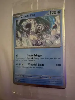 Pokemon TCG Chien-Pao 057/182 SV04 Paradox Rift Water Holo Rare English Card - Image 2