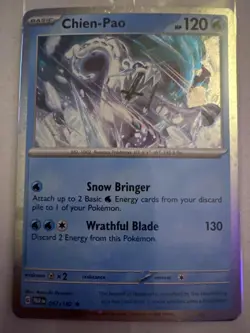 Pokemon TCG Chien-Pao 057/182 SV04 Paradox Rift Water Holo Rare English Card - Image 3
