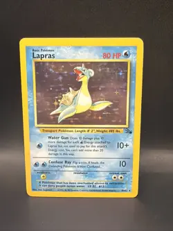Lapras 10/62 Fossil Holo Vintage Pokemon Card - Image 1
