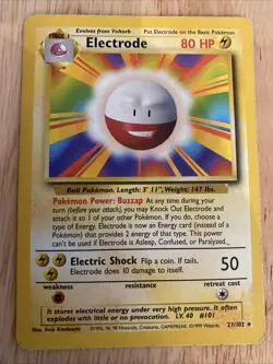 Electrode 21/102 Base Set Rare Non-Holo Vintage Pokemon TCG Card - Image 1