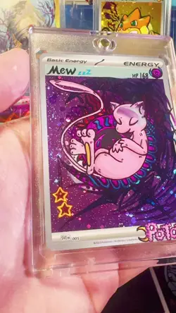 Pokemon TCG Mew Gold Star Hand draw DIY Holo energy Card ⭐ - Image 2