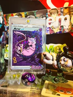 Pokemon TCG Mew Gold Star Hand draw DIY Holo energy Card ⭐ - Image 3