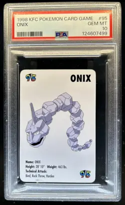 1998 KFC Pokemon Card Game Onix #95 PSA 10 GEM MINT Gem Mint - Image 1