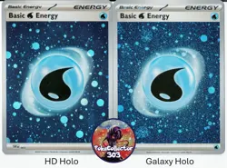 HD Basic Water Energy Cosmos Holo with Mew Tail Swirl SVE 003 151 Pokemon Card - Image 4