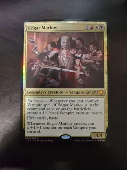 MTG OVERSIZED NM Edgar Markov Vampire Commander 2017 Card Foil Magic Gathering - Image 1