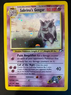 Pokemon TCG Gym Heroes Sabrina's Gengar Holo Rare Card 14/132 Unlimited - Image 3