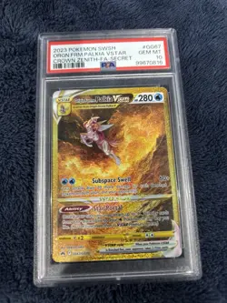 PSA 10 Palkia VSTAR TCG Secret Rare Card Origin Forme, GG67/GG70, Crown Zenith - Image 1