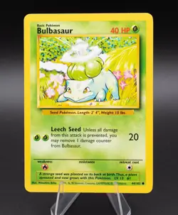 Bulbasaur Pokemon Card Base Set 45/102 Common TCG 1999 WOTC - Image 1