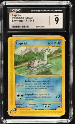 CGC 9 MINT Lapras 2003 Skyridge 71/144 Pokemon Card - Image 1