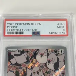Pokemon TCG 148/086 Pidove Black Bolt Illustration Rare Holo Card PSA 9 - Image 4
