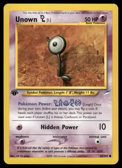 Pokemon Cards Unown [L] 86/105 1ST EDITION Neo Destiny WOTC Common NM *2 - Image 1