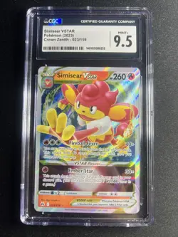 Simisear VSTAR Crown Zenith Ultra Rare Pokemon TCG Card 023/159 SWSH CGC 9.5 - Image 1