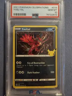 Pokemon SWSH Celebrations Yveltal Card #019/025 2021psa 10 - Image 1