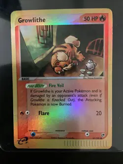 GROWLITHE 65/100 Reverse Holo EX Sandstorm Pokemon Card E Series 2003 Vintage NM - Image 1