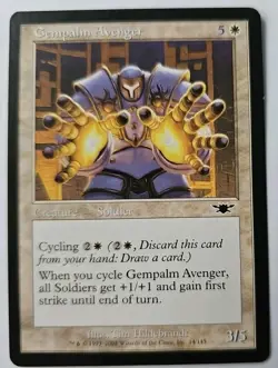 MTG Magic The Gathering Card Gempalm Avenger Creature Soldier White Legions - Image 1