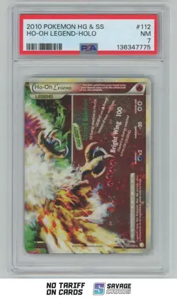 2010 Pokemon HeartGold SoulSilver Holo Ho-Oh Legend PSA 7 #112/123 - Image 1