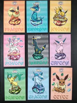 Pokemon Let's Go Eevee Database Peru Gem Set Eeveelutions Full Set STAR HOLO - Image 1
