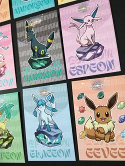 Pokemon Let's Go Eevee Database Peru Gem Set Eeveelutions Full Set STAR HOLO - Image 2