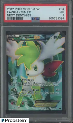 2012 Pokemon B&W Next Destinies #94 FA/Shaymin EX PSA 7 NM - Image 1