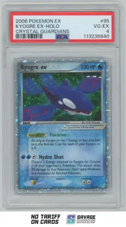2006 Pokemon EX Crystal Guardians Holo Kyogre ex PSA 4 #95/100 - Image 1
