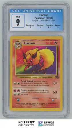 1999 Pokemon Classic Jungle Flareon CGC 9 #19/64 - Image 1