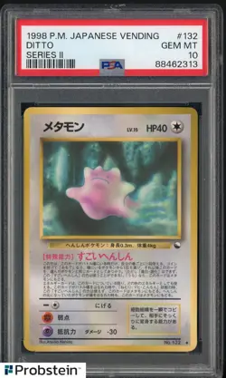 1998 Pokemon Japanese Vending Series II #132 Ditto PSA 10 GEM MINT - Image 1