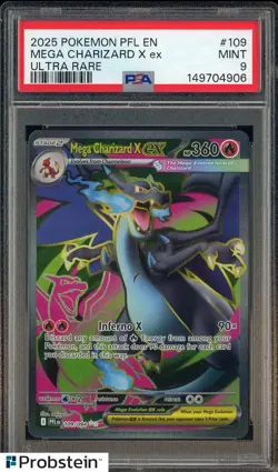 2025 Pokemon PFL EN #109 Charizard X ex Ultra Rare PSA 9 MINT - Image 1