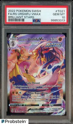 2022 Pokemon SWSH Brilliants Stars #TG21 FA/RS Urshifu VMAX PSA 10 GEM MINT - Image 1