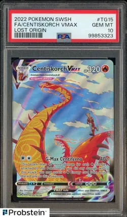 2022 Pokemon SWSH Lost Origin #TG15 FA/Centiskorch VMAX PSA 10 GEM MINT - Image 1