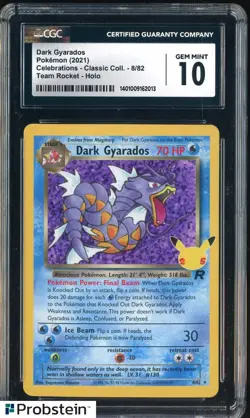 2021 Pokemon Celebrations Classic Coll. Team Rocket #8 Dark Gyarados CGC 10 - Image 1