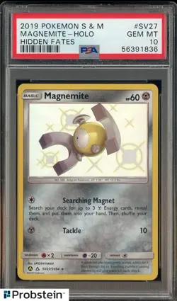 2019 Pokemon S&M Hidden Fates #SV27 Magnemite Holo PSA 10 GEM MINT - Image 1
