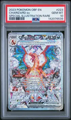 2023 POKEMON OBF EN-OBSIDIAN FLAMES #223 CHARIZARD EX PSA 10 - Image 1