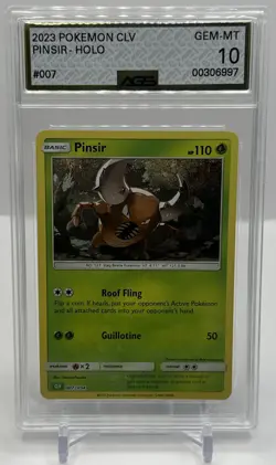 2023 Pokemon Trading Card Game Classic Pinsir Holo CLV 007/034 AGS Gem-MT 10 - Image 1