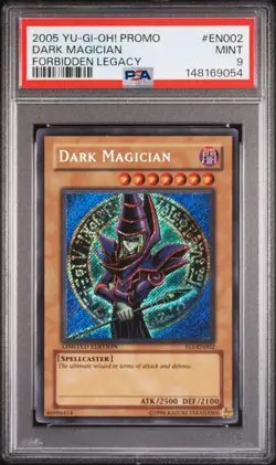 2005 YU-GI-OH! PROMO FORBIDDEN LEGACY #EN002 DARK MAGICIAN PSA 9 - Image 1