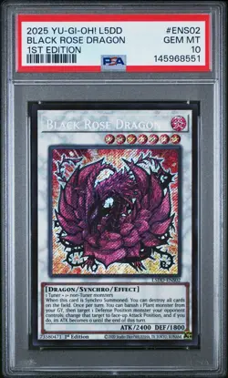 2025 YU-GI-OH L5DD-LEGEND 5D'S DECKS 1ST EDITION #ENS02 BLACK ROSE DRAGON PSA 10 - Image 1