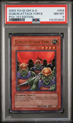 2003 YU-GI-OH! PHARAOH'S SERVANT ASIAN-ENGLISH 1ST ED GOBLIN ATTACK FORCE PSA 8 - Image 1