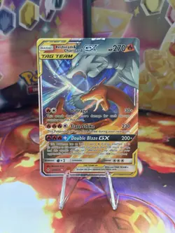 Pokemon TCG Reshiram & Charizard GX Holo Card 20/214 Unbroken Bonds (SM10) Raw - Image 1
