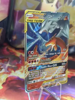 Pokemon TCG Reshiram & Charizard GX Holo Card 20/214 Unbroken Bonds (SM10) Raw - Image 2