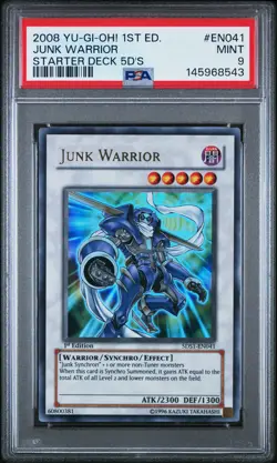 2008 YU-GI-OH! STARTER DECK 5D'S 1ST EDITION #EN041 JUNK WARRIOR PSA 9 - Image 1