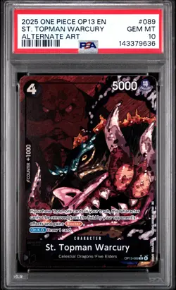 2025 ONE PIECE OP13-CARRYING ON HIS WILL ALTERNATE ART ST. TOPMAN WARCURY PSA 10 - Image 1