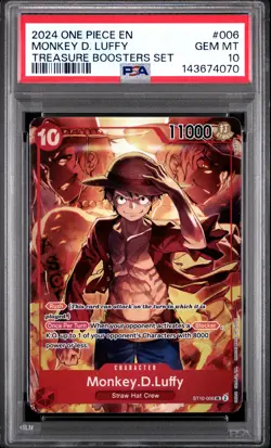 2024 ONE PIECE PROMOS TREASURE BOOSTERS SET #006 MONKEY D. LUFFY PSA 10 - Image 1