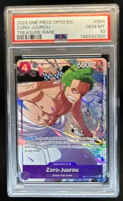 2024 One Piece Legacy Of The Master Zoro-Juurou Treasure Rare #ST18-004 PSA 10 - Image 1