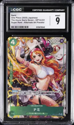 2025 ONE PIECE JAPANESE THE AZURE SEA'S SEVEN ALTERNATE ART #OP14-031 NAMI CGC 9 - Image 1
