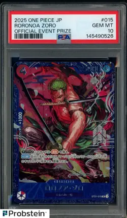 2025 One Piece JPN Official Event Prize #015 Roronoa Zoro PSA 10 GEM MINT - Image 1